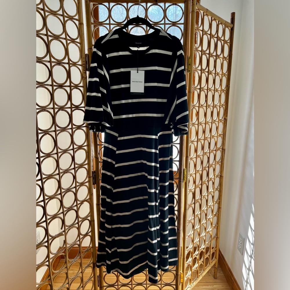 Who What Wear Striped Midi Dress